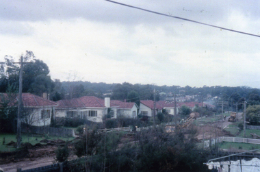 Houses in Creek road Mitcham in June 1961 at the time when the roads were being made