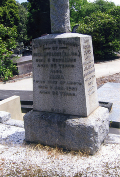 one side of tombstone on grave 95, Roman Catholic section, Box Hill Cemetery