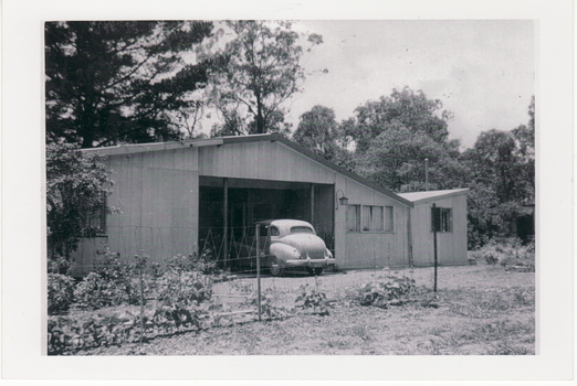 Shed at 16 Halley Street, Blackburn, housing a pre-1952 Austin Hereford