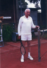 John Lade, longest serving member of the Mitcham Tennis Club. 