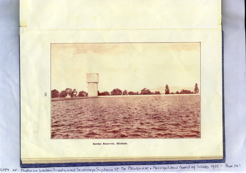 Mitcham reservoir taken from 'Water Supply and Sewerage Systems of the Melbourne and Metropolitan Board of Works - 1925