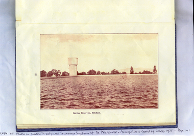 Mitcham reservoir taken from 'Water Supply and Sewerage Systems of the Melbourne and Metropolitan Board of Works - 1925