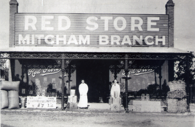 1920's post card of Red Store, Mitcham.
