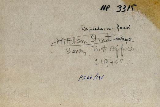 Back of photo showing  handwritten information.