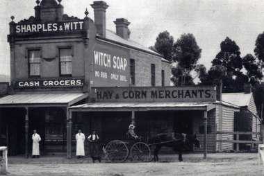 Sharples & Witt, grocer and hay and corn merchant, Whitehorse Road, Mitcham.