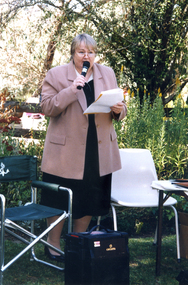 Mayor, Cr. Jessie McCallum at the launch of  Ted Arrowsmith's book, 'Schwerkolt Cottage and Museum'