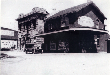 c1920's Mitcham Post Office and the State Savings Bank under construction. 