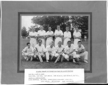 Black & white photo of St Luke's 1st cricket team, season 1958/