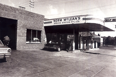 McLean's Garage on corner Middleborough Road & Burwood Highway as renovated in 1960s.