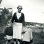 Two children - Lorraine Lee and Leslie Sritcher with carer at Forest Hill Residential Kindergarten.