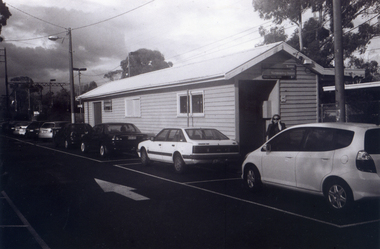 This photograph is of the Booking Office and Waiting Rooms on the North side of the Nunawading Station .