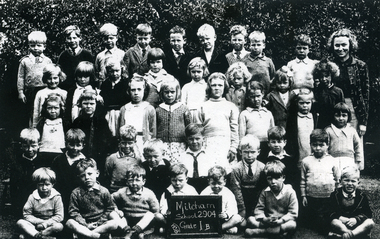 Grade 1B at Mitcham State School No 2904. Class photo. 40 children with their teacher.