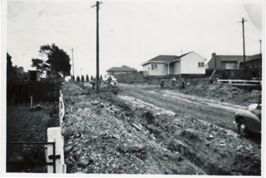 Turner home at 26 Salisbury Ave Blackburn showing a series of views of the making of the road in June 1957