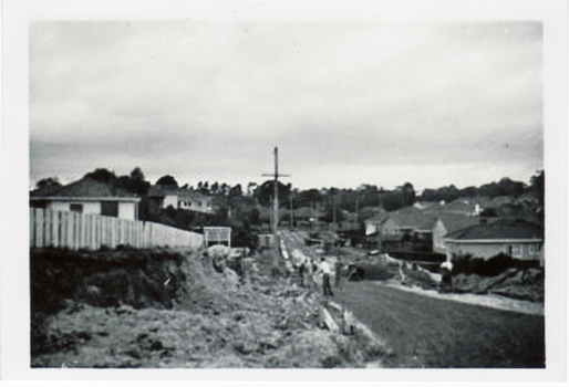 Turner home at 26 Salisbury Ave Blackburn showing a series of views of the making of the road in June 1957