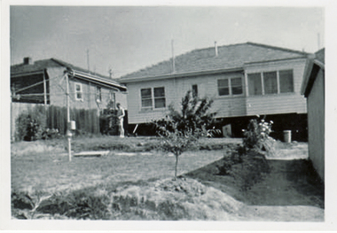 Turner home at 27 Salisbury Ave Blackburn showing a view of the back garden in 1958