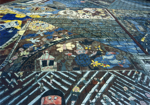  Ceramic Tile Project by the Nunawading Primary Schools Community Art Project which was installed in the Amphitheatre at the rear of the Nunawading Civic Centre.|