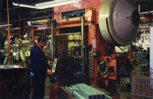 Lock-broaching in the Stanley Works tool plant in Nunawading. 