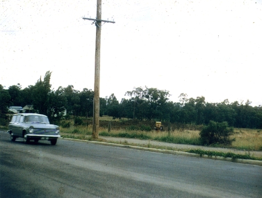 Land on the eastern side of Springfield Road being cleared for the building of the Old Orchard Shopping Centre.