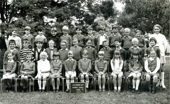 Grade 2C at Blackburn East Primary School in 1972. Teacher Ms Valerie J, McKenzie on left. 
