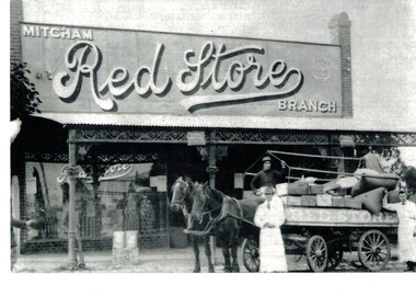 Photograph C1930's of the Red Store that was situated on Whitehorse Road, Mitcham. 