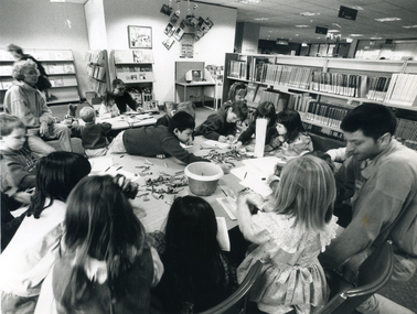 Children's activity taking place in the Nunawading Library.