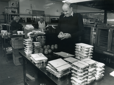 Meals on Wheels kitchen at the Silver Grove Citizens Club, Blackburn.