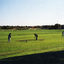 Early days in the development of the Morack Golf Course. Overview of a hole plus white patches indicating where trees have been planted.