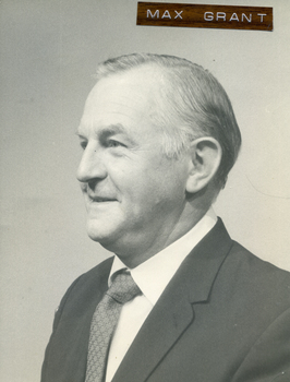  Studio-type photograph of Max Grant in collar and tie.