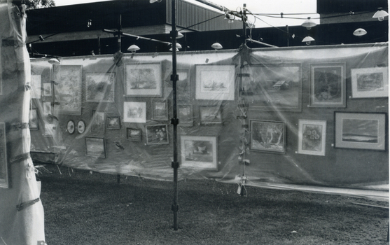 Set up of the Mitcham Art Show in either 1984 or '85.