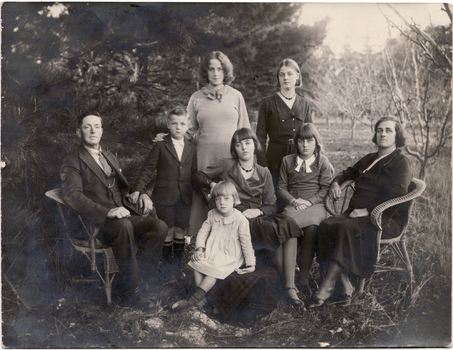 Lowen family of East Burwood taken outside near their orchard in about 1931. 