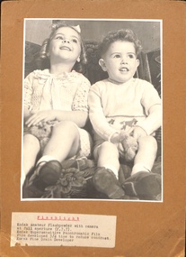 Photograph of two Gorsuch children - Judith 5 years and Peter 3 years.