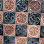 Some of the decorative tiles used at Bundoora Park Homestead, Bundoora that were supplied by the Australian tesselated Tiles Co. Mitcham