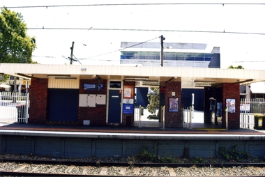 Coloured photograph of the railway line near the Blackburn station
