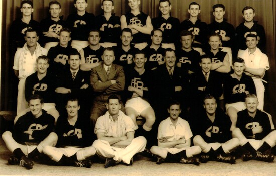 Studio portrait of the East Burwood Football Club 1952