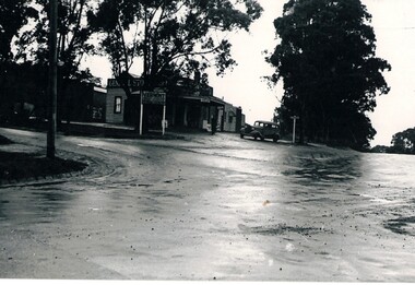 Photograph - Black and white photograph, Vermont shops