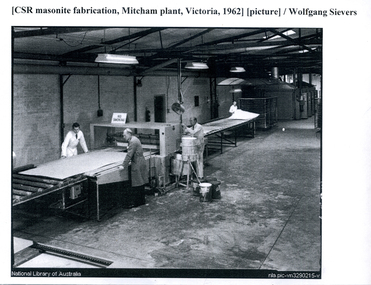 Photograph, CSR Masonite Fabricators Pty Ltd, Mitcham, 1962