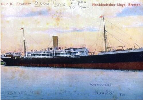 Coloured photograph at the 'Seydlitz' 