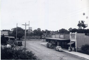 Very early black and white photograph of Station Street Mitcham