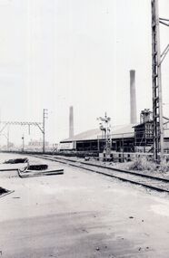 Early black and white photograph of part of the Australian Tesselated Tile Company buildings