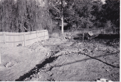 Eight black and white photographs showing the development of the house at 13 Marong Tce Forest Hill 1956 to 1958.
