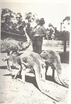 Dudley Prior in 1940  in his private zoo. 