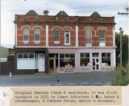 Coloured photo of buildings made from Blackburn Brick.