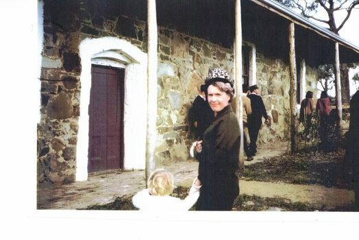 Billie Grigg and daughter Cathie outside the cottage.