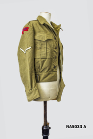 Khaki army jacket Lance Corporal stripes on each sleeve
