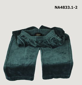 Pants of the two piece green velour leisure suit.