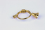 Miniature, gold-coloured metal hunting horn