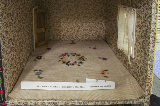 Fitted, wool tapestry carpet with floral design