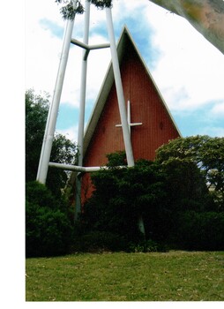 Four coloured photographs of Burwood  Heights Uniting Church.