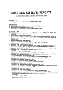 2nd Edition listing the Parks and Reserves in Whitehorse.