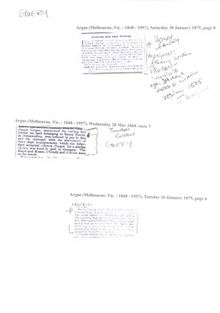 Articles extracted from Argus (Melbourne, Vic. : 1848 -1957)